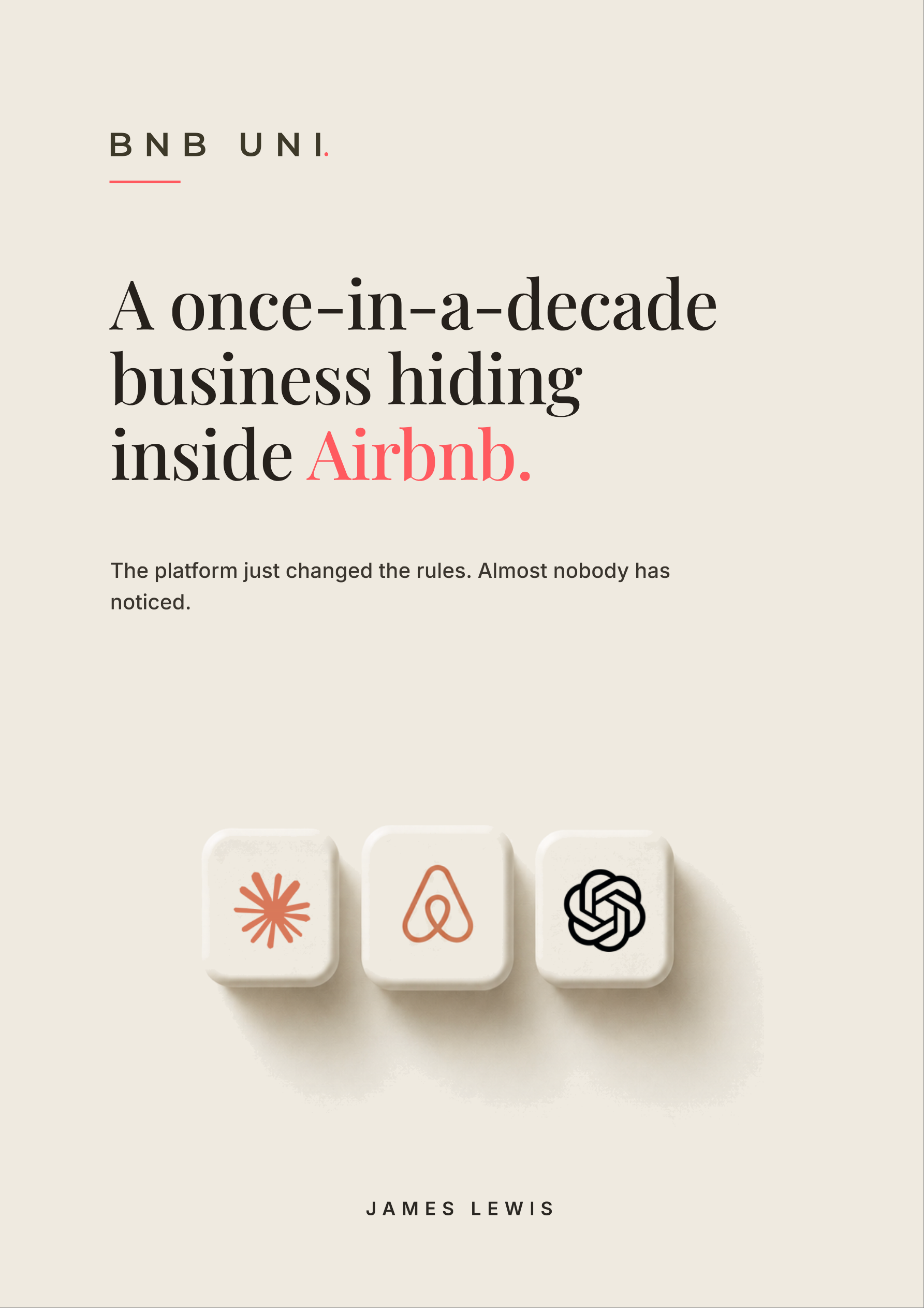 A once-in-a-decade business hiding inside Airbnb — free playbook by James Lewis